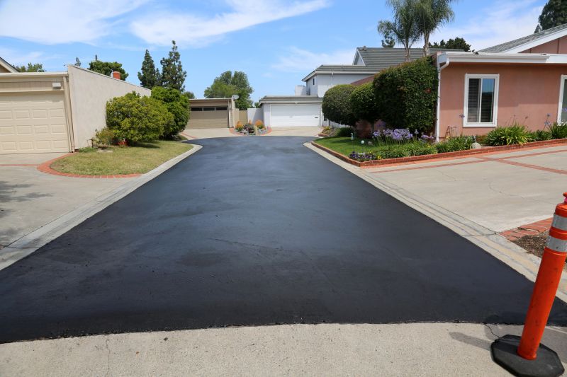 Finished Asphalt Driveway with Landscaping